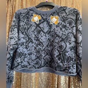 Ladies’ OOAK It Cropped Snake Print Sweatshirt